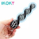 Ikoky, IKOKY Crystal Penis Spiral Anal Plug Prostate Massager Sex Toys for Women Men Femme Glass Dildo Vaginal Stimulation Butt Plug