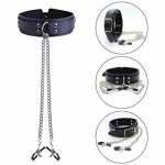 BDSM Bondage Restraint Fetish Collar Chain Collars With Nipple Clamps Vagina Clitoris Adult Sex Toys For Woman Couples Games