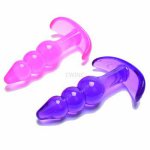 CW0107 10cm Length Silicone Anal Butt Plug With 3 Beads