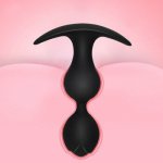 Silicone Male Prostate Massager Anal Plug, Black Anal Plug Butt Plug Soft Beads For Women & Men, Erotic Butt Sex Toys For Gay
