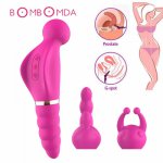 Double Heads AV Rod Dildo Vibrators 2 Head Cap Clitoris Stimulate Nipple Massager Vibrator Sex Toys For Woman Female Masturbator