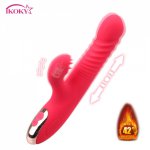 IKOKY Heating Tongue Licking Dildo Vibrator Rotation Beads G-spot Massage Telescopic Rabbit Vibrator Clitoris Stimulator