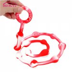 IKOKY 110cm Silicone Anal Beads Super Size Long Anal Butt Plug Pull Ring Dilatator Ball  Anal Sex Toys for Man  Adults Product