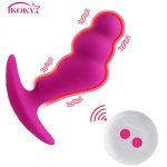 IKOKY  Vibrating Anal Plug Anus Male Masturbator Wireless Remote Control Prostate Massager Adult Sex Toys Butt Plug Vibrator