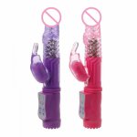 Dual Motors G-spot Vibrator with Rotating Bead Clitoral Stimulator Massager Adult Sex Toy for Women Couple