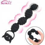 IKOKY Butt Plug Tail Plug Silicone Prostate Massager Adult Toy Devil Anal Thread Beads Sex Toy Demon Plug Anus Balls Plugs