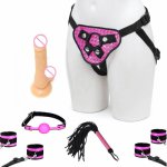 7pcs Leather BDSM Erotic Adult Toys Adjustable Handcuffs Whip Under bed Bondage Restraint Strap Ankle Cuffs Sex Toys for Couples