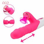 OLO Licking Sucking G Spot Rabbit Vibrator Sex Shop toys Sex Toys for Women G-Spot Clitoris Stimulator Telescopic Dildo Vibrator