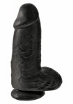 Mega grube dildo chubby na przyssawce 26cm czarny | 100% dyskrecji | bezpieczne zakupy