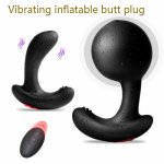 Wireless Remote Control Inflatable Anal Plug Vibrator  Male Prostate Massager Anal dilator Vibrating Butt Plug Sex Toys For Men