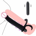 Silicone Double Penetration Penis Rings Cock Ring Chastity Cage Anal Butt Plug Male Erotic Sex Toy Dick Condoms For Men Dildo