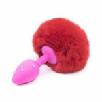 Soft Silicone Rabbit Tail Anal Plug Bunny Tail Butt Plug Adult Sex Products Anal Sex Toys for Women Couple Game