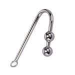 Stainless Steel Anal Hook Balls Butt Plug Prostate Massager Couple Sex Toys