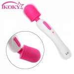 IKOKY Sex Products Vibrators G-spot Rod Dual Motors USB Rechargeable Magic Wand Adult Sex Toys for Women Stimulator Massager