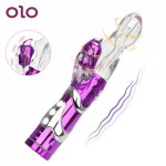 OLO Vagina Clitoris Double Vibrator Dual Vibration G Spot Rabbit Vibrator Vibrating Dildo Masturbator 8 Speed Sex Toys for Women