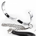 Stainless Steel Lockable Neck Collar Choker Necklace Padded Bdsm Bondage Restraints Choking Ring Slave Fetish SM Games Sex Toys