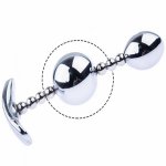 Stainless Steel Anal Plug Two Anal Beads Metal butt plugs prostate massager adult sex toys for couples female Masturbators