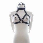 Puppy play Fetish PU Leather exposed breast with collar sexy lingerie, flirting Bondage Restraints costume sex Toys for Couple