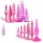 Mini Jelly Anal Beads Soft Hollow Butt Plug Set No Vibrator Male Prostate Massager G Spot Dildo Couples Masturbation Ass Sex Toy