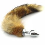 Fox, Fox Tail Anal Plug Super Bog Long Tail Metal Butt Plug G Spot Anal Stimulator Anus Dilator Sex Toys For Adult Woman Ass Plug