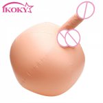 IKOKY Inflatable Artificial Dildo Flesh Ball Sitting On Vibrator Fake Penis Sex Toys for Women Female Masturbation Adult Product