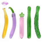 VATINE Fruit Glass Anal Toys Butt Plug Dildo Sex Dolls For Men Women Male Adult Dols Artificial Penis Erotic Toy Masturbator