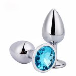 Intimate Metal Anal Plug With Crystal Jewelry Smooth Touch Butt Plug No Vibrator Anal Bead Anus Dilator Anal Toys for Men/Women