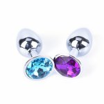 Stainless Steel Metal Anal Butt Plug Booty Beads Jewelled Anal Butt Plug Sex Toys Products for Men Couples