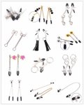 Black Metal Nipple Clamps Steel Breast Clips Clitoris Stimulator Fetish Sex Toys For Woman Butt Plug Bdsm Bondage Esposas Para