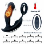 10 Frequency Vibrating Anal Plug Cock Rings Male Prostate Massager Butt Plug Vibrator Wireless Remote Lock Fine Ring Sex Toys