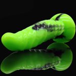 Silicone Anal Plug Colorful Erotic Products Female Male Masturbator Anal Dildo Green and Black S Shape G-spot Stimulate FAAK144