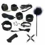 10pcs SM Bondage Restraints Set Kit Ball Gag Cuff Whip Collar Fetish Toys Bdsm Sex Restraint Set Fetish Boots Adult Sex Toys