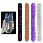 Flexible Soft Jelly Dildo Double Dildo for Women Vagina Anal Double Ended Dong Artificial Penis Gay Lesbian Sex Toys Rubber