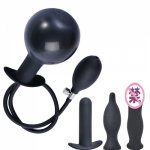 3 types Inflatable Anal Plug Silicone Dildo Expander Anus Dilator Air Bag Butt Plug Intimate sex toys for Men Prostate Massager