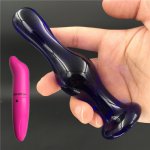 2 Pcs/Lot Vibrator And blue classic crystal Anal butt plug penis Sex toy Adult products for women men female male masturbation