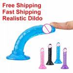 Realistic Dildo For Women Sex Toys For Adults Anal Masturbator Crystal Dildo Suction Cup Penis Thrusting Dildo phallus for women