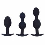 New Three-Inch Chain Black Silicone Back Court Anal Plug Back Court Pull Beads Sex Toys Anal Plug Adult Products