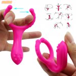 Pink Dick Cock Ejaculation Cum Delay Ring Flexible Y Shape Penis Ring Vibrator Delay Silicone Ring For Big Dick Men Sex Toy