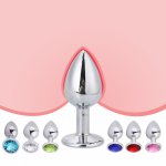 Intimate Metal Anal Plug With Crystal Jewelry Smooth Touch Butt Plug No Vibrator Bead Anus Dilator Anal Toys For Men/Women