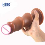 FAAK Realistic dildo with suction cup brown penis deep wave texture extremely vagina stimulate anal sex toys adult masturbation