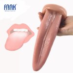 FAAK Anal plug realistic tongue butt plug g-spot stimulate skin color sex toys oral sex erotic products rough surface sex shop