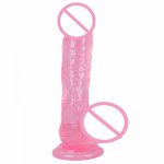 Realistic Dildo with Suction Cup Masturbating Adult Sex Toy for Lesbian Women