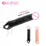 EXVOID Dildo Enlargement Sex Toys For Men Cocks Extender Big Penis Sleeve G-spot Massager Reusable Silicone Condom Penig Ring