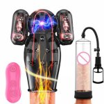 10 Speed Man Glans Training Thicken Enlargement Penis Up Vibrator Penis Stretcher Male Masturbator Penis Pump Sex Toys for Men