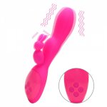 Vibrator Multispeed Dual Motor Big Dildo Vibration G-spot Massager Sex Toys for Women Clitoris Stimulator Rose Red/Purple