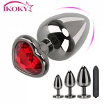 IKOKY  S/M/L Bullet Vibrator Anal Plug Multispeed Sex Toys for Men Women Prostate Massager Butt Plug Couple Anus Dilator Erotic