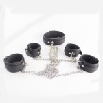 leather harness bondage kit slave restraints chain neck collar hand ankle cuffs handcuffs for sex bdsm fetish adult games toys