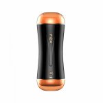 FOX 70*190mm 10 Frequency Vibration Realistic Oral Vagina Double Channel  Male Masturbator Pockets Pussy Sex Toys For Men