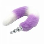 Anal Plug With Big Real Crystal Fox Tails Metal Butt Plug Couple Sex Toys Erotic Cosplay Tail 3 size for choice Drop shipping