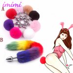Fox, Fox Tail Big Butt Plug Metal Stainless Anal Plug Erotic Toys Cosplay Tail Sexy Anal Sex Toys for Woman Couples Funny Adult Toys